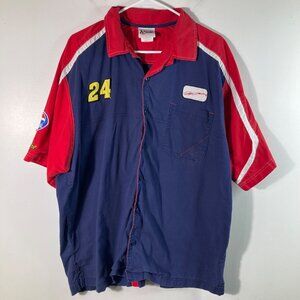 Mens Chase Authentics Jeff Gordon #24 Driver Mechanic Button Shirt‎ XL Cotton